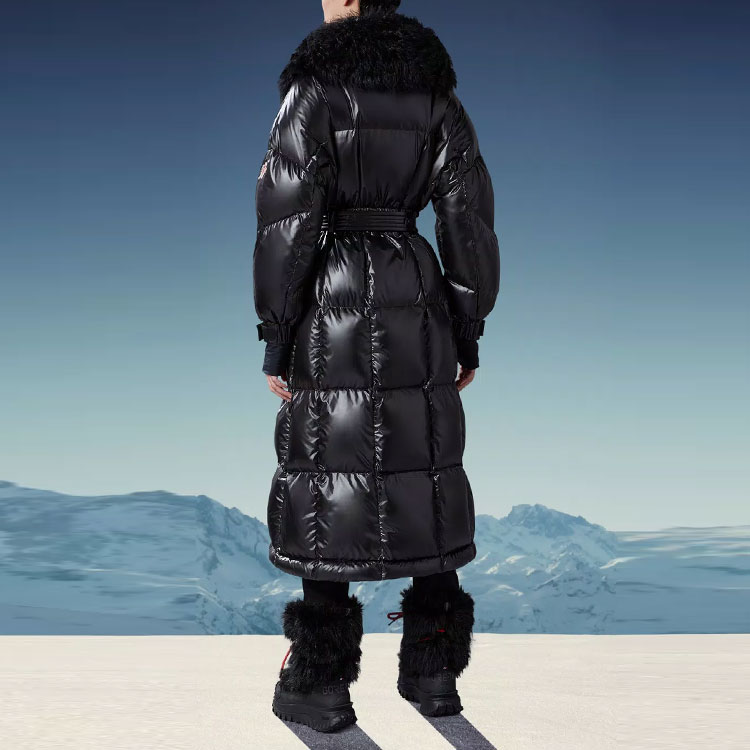 Shop (W) 몽클레르 그레노블 샤모아 블랙 롱 후드 다운 재킷. I20981C00003539JH999