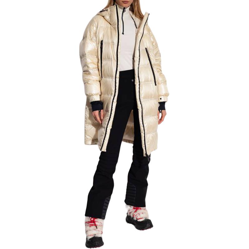 Lookbook (W) 盟可睐格勒诺布尔Chamoille米色光面连帽中长款羽绒服女款 I20981C00002539JH20G