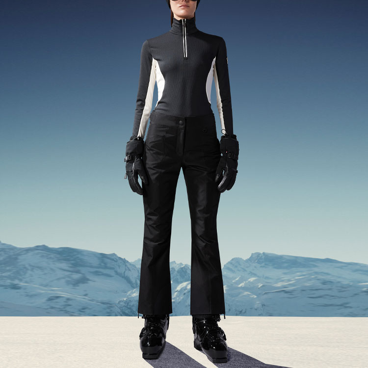 Lookbook (Women) Moncler Grenoble FW22  Black Flared Ski Pants Straight Casual Fit H20982G00005549F9999
