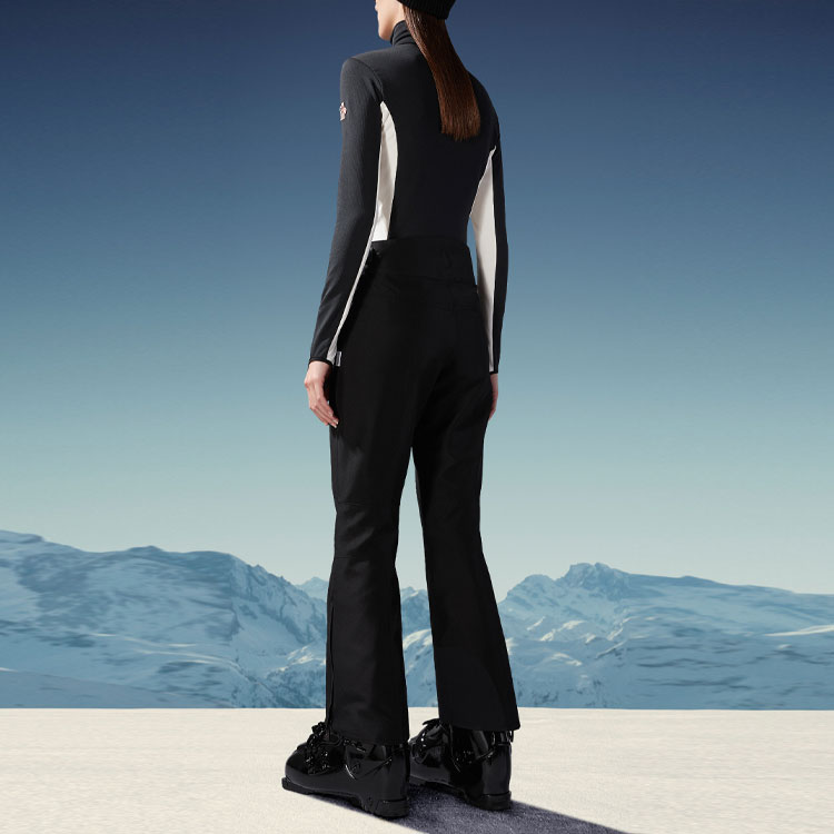 Shop (Women) Moncler Grenoble FW22  Black Flared Ski Pants Straight Casual Fit H20982G00005549F9999