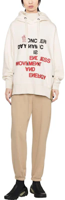 (Women) Moncler Grenoble FW22 Ivory Logo Print Drawstring Hoodie. 8G00011899RB034 Lookbook (Women) Moncler Grenoble FW22 Ivory Logo Print Drawstring Hoodie. 8G00011899RB034