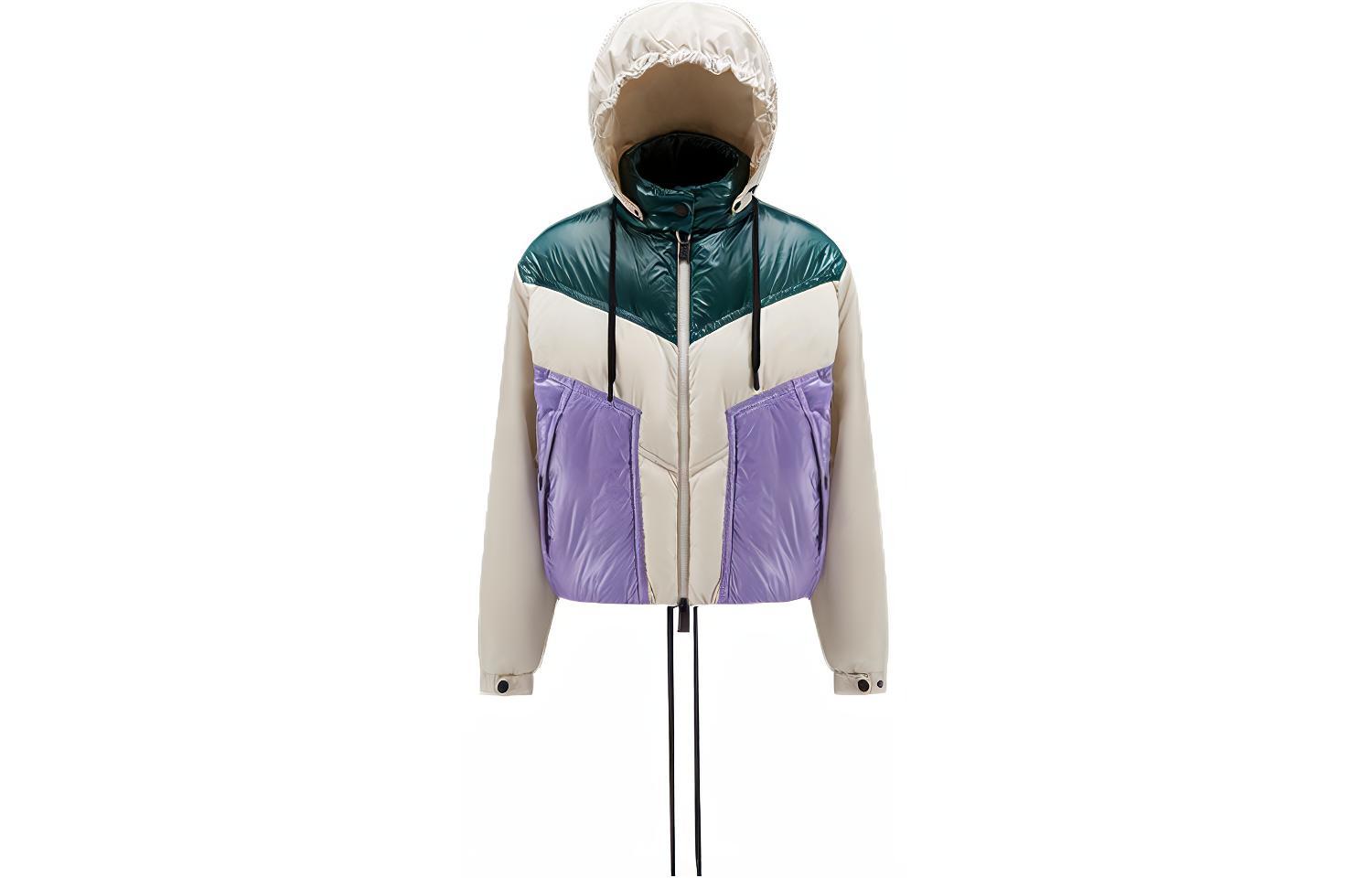 (Women) Moncler Grenoble FW22 Ledi  Colorblock Short Down Jacket White H20981A0001054155P08