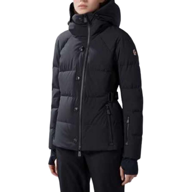 Shop (W) Moncler Grenoble FW24 Guyane 黑色连帽修身羽绒服 防风防水外套 J20981A5124053861999