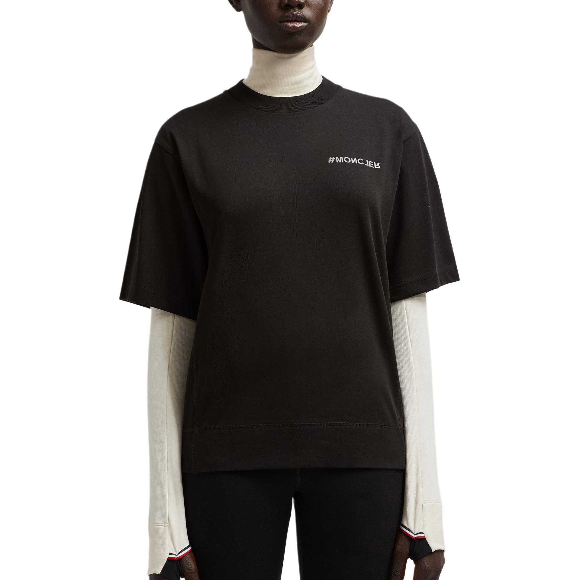 Lookbook (W) 蒙克莱格勒诺标志宽松版型黑色短袖T恤。 J20988C0000483927999