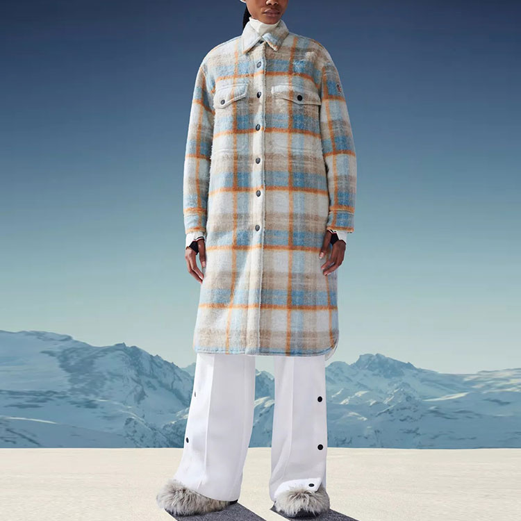 Lookbook (W) Moncler Grenoble SS22 格紋羊毛外套內襯抓毛 多色款式。 H20981A00030899O9F05