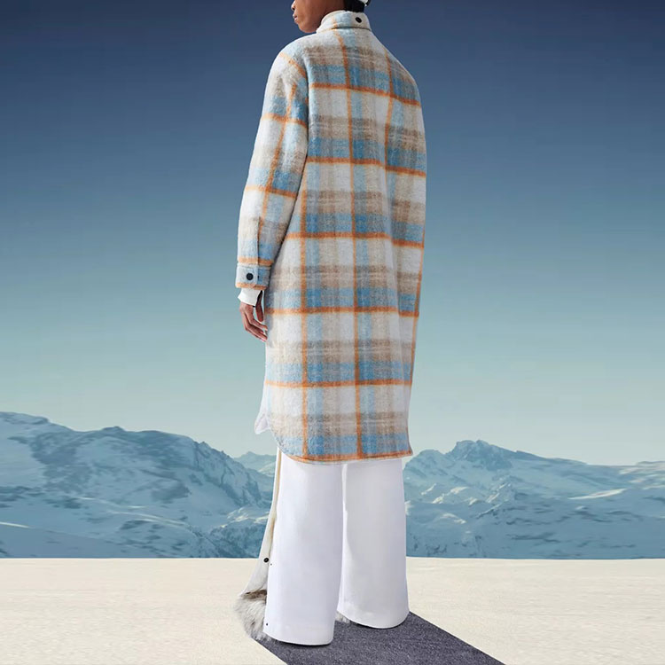 Shop (W) Moncler Grenoble SS22 格紋羊毛外套內襯抓毛 多色款式。 H20981A00030899O9F05