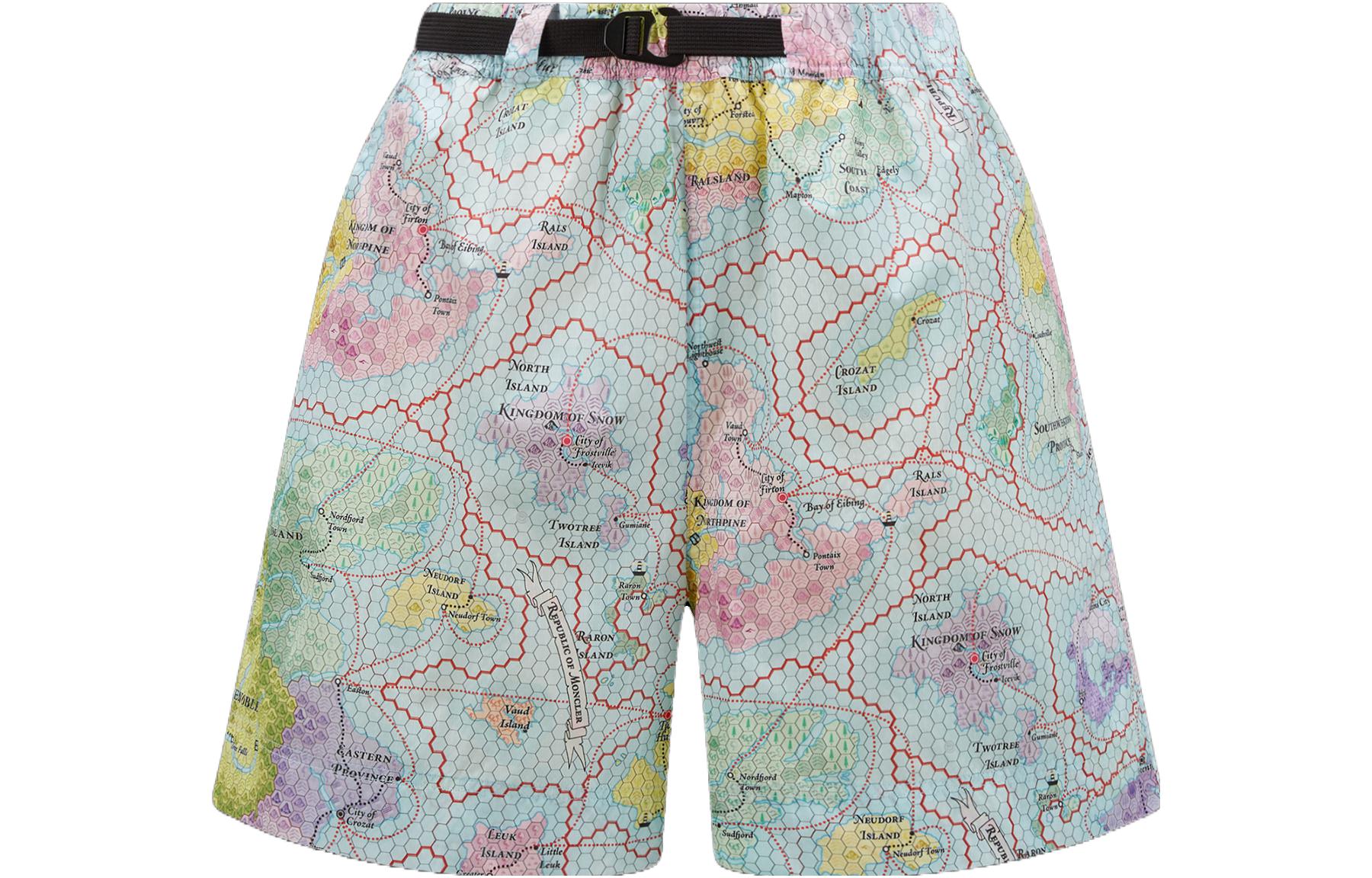 (Women) Moncler Grenoble SS23  Day-Namic Blue Outdoor Printed Elastic Waist Shorts. I10982B00002596QLF75
