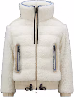 Order (Women) Moncler Grenoble SS23 White Fleece Drawstring Zip Puffer Jacket I20988G00020899A9034