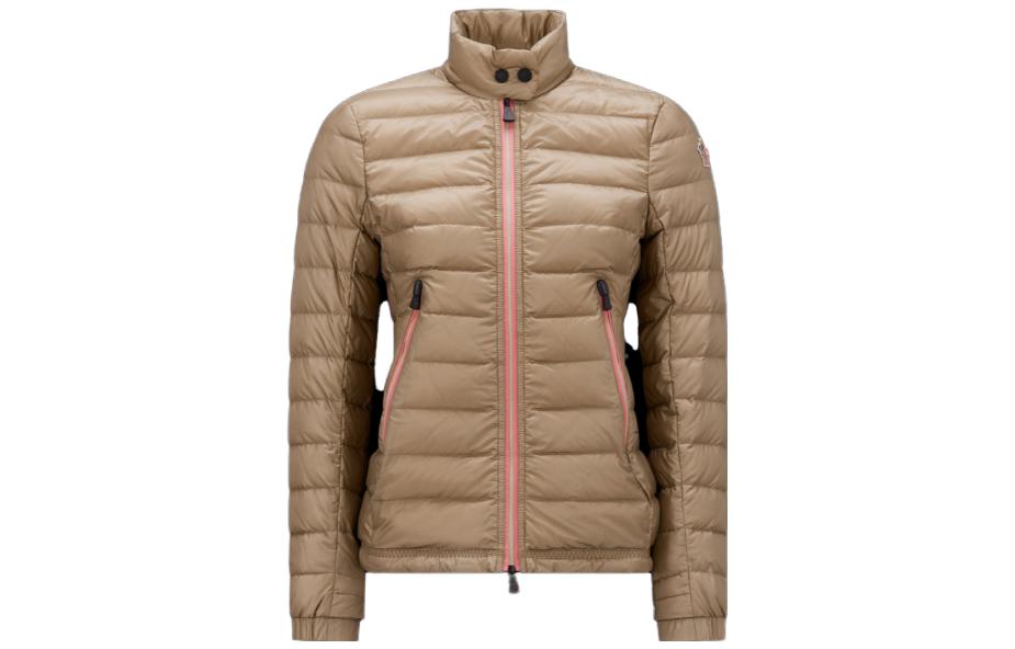(Women) Moncler Grenoble Walibi  Beige Down Jacket with Stand Collar and Zipper. I20981A00005595B122D