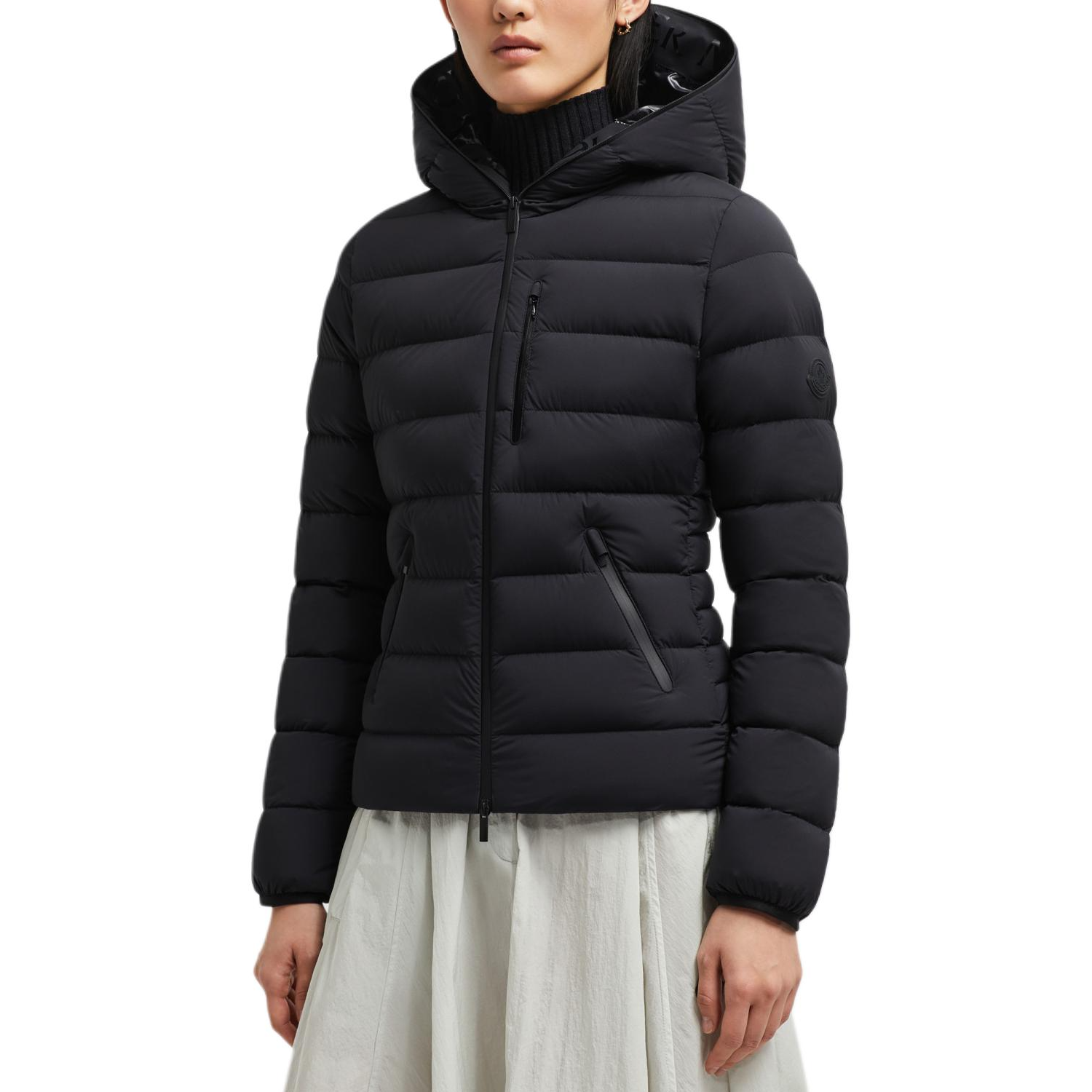(Women) Moncler Herbe FW24  Slim Fit Quilted Logo Black Down Jacket Coat. J20931A0007253132999 圖 4