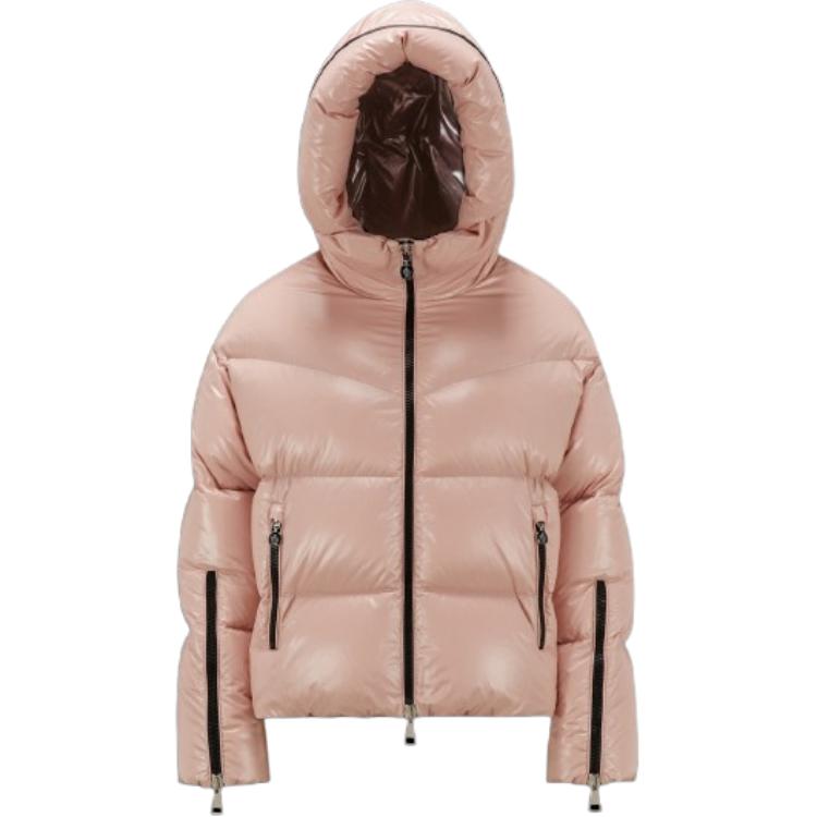 (Women) Moncler Huppe  Short Loose Down Jacket Hooded Zip Light Pink I20931A001315963V51A