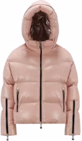 (Women) Moncler Huppe Short Loose Down Jacket Hooded Zip Light Pink I20931A001315963V51A (Women) Moncler Huppe Short Loose Down Jacket Hooded Zip Light Pink I20931A001315963V51A