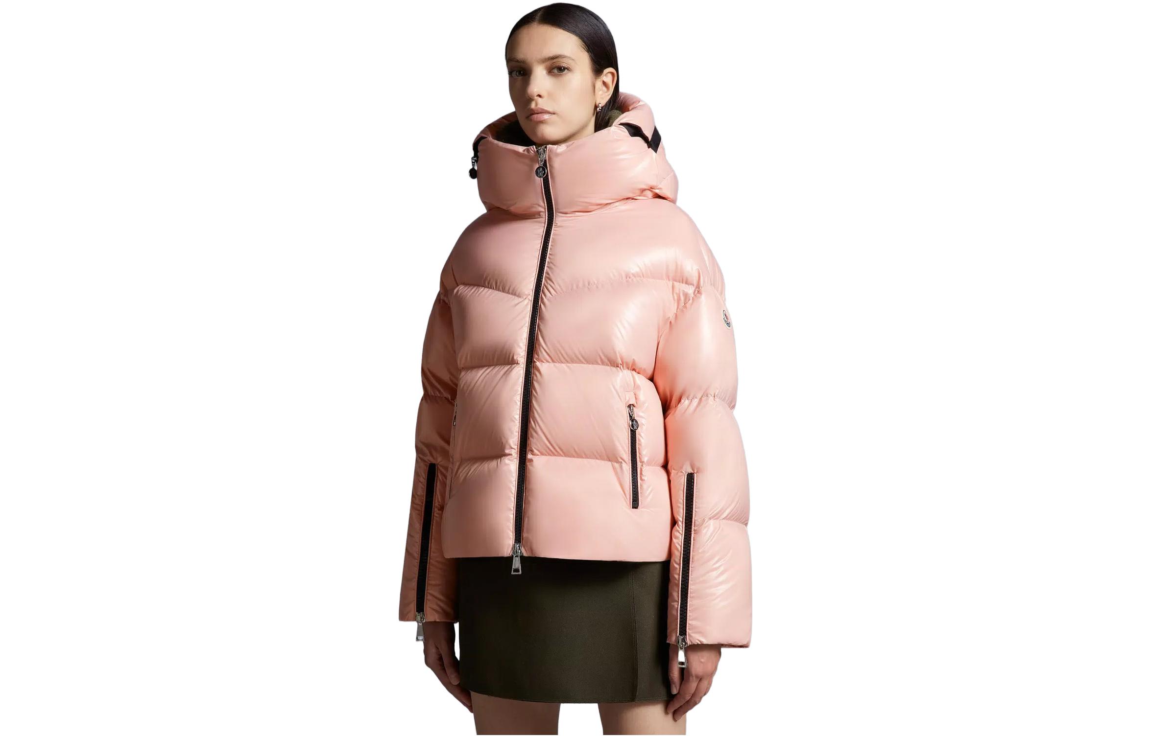 (Women) Moncler Huppe  Short Loose Down Jacket Hooded Zip Light Pink I20931A001315963V51A 圖 2