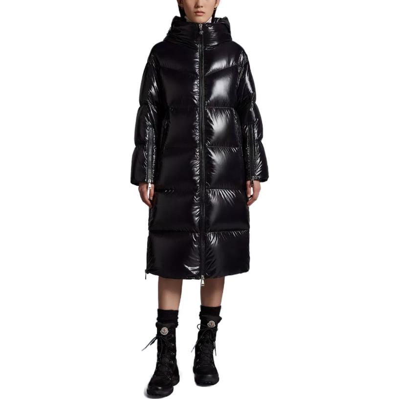 Lookbook (W) モンクレール フーデッド ダウンジャケット レディース ブラック ロゴプリント I20931C000365963V99C