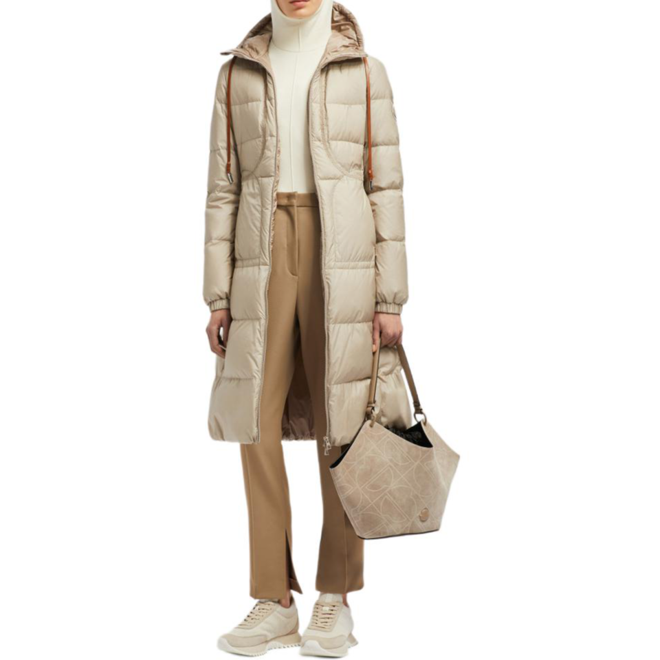 (Women) Moncler Idocrase  Long Down Jacket Beige - Hooded, Solid Color Design. J20931C000355984K21Q 圖 4