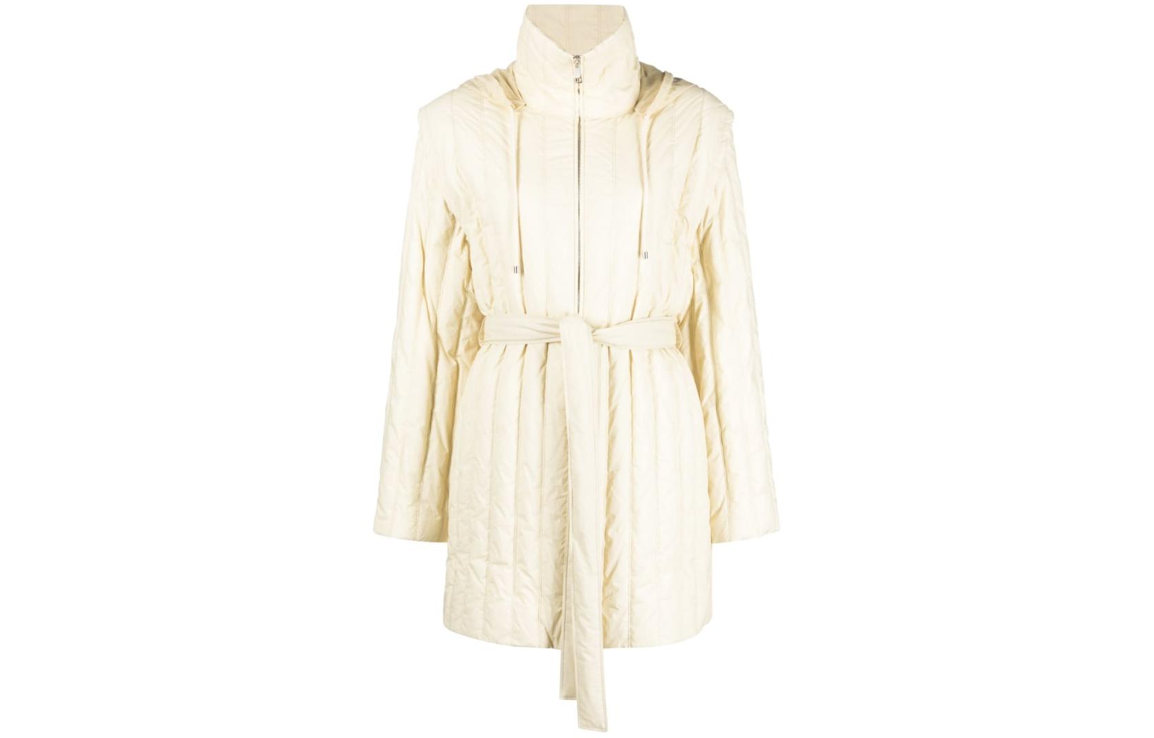 (Women) Moncler Ivory White Fitted Down Jacket with Stand Collar and Long Sleeves I10931A00071M2883 圖 2