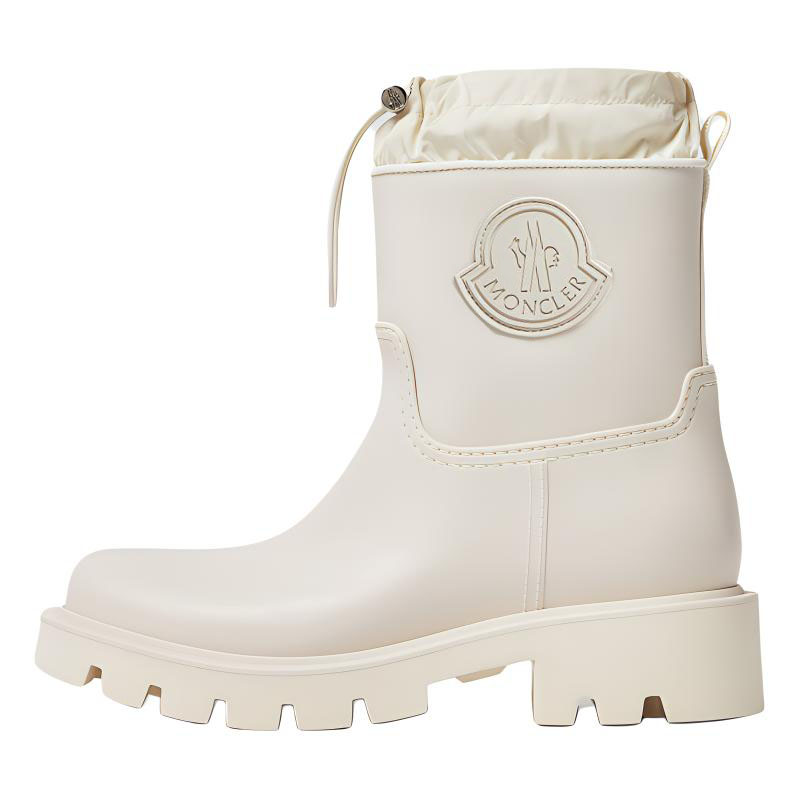 (Women) Moncler Kickstream Beige Waterproof Platform Rain Boots 4cm. J209B4G00080M4522032