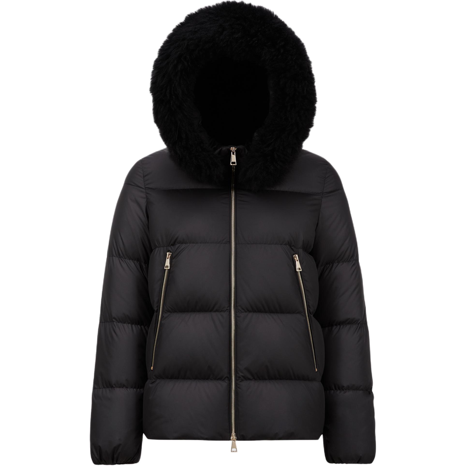 Buy (Women) Moncler Laichefur  Short Puffer Jacket with Fur Collar - Black. J20931A0017454AQE999