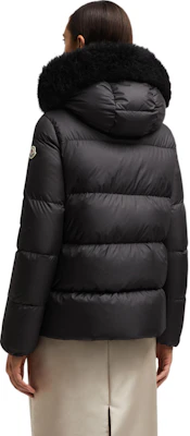 (Women) Moncler Laichefur Short Puffer Jacket with Fur Collar - Black. J20931A0017454AQE999 Purchase (Women) Moncler Laichefur Short Puffer Jacket with Fur Collar - Black. J20931A0017454AQE999