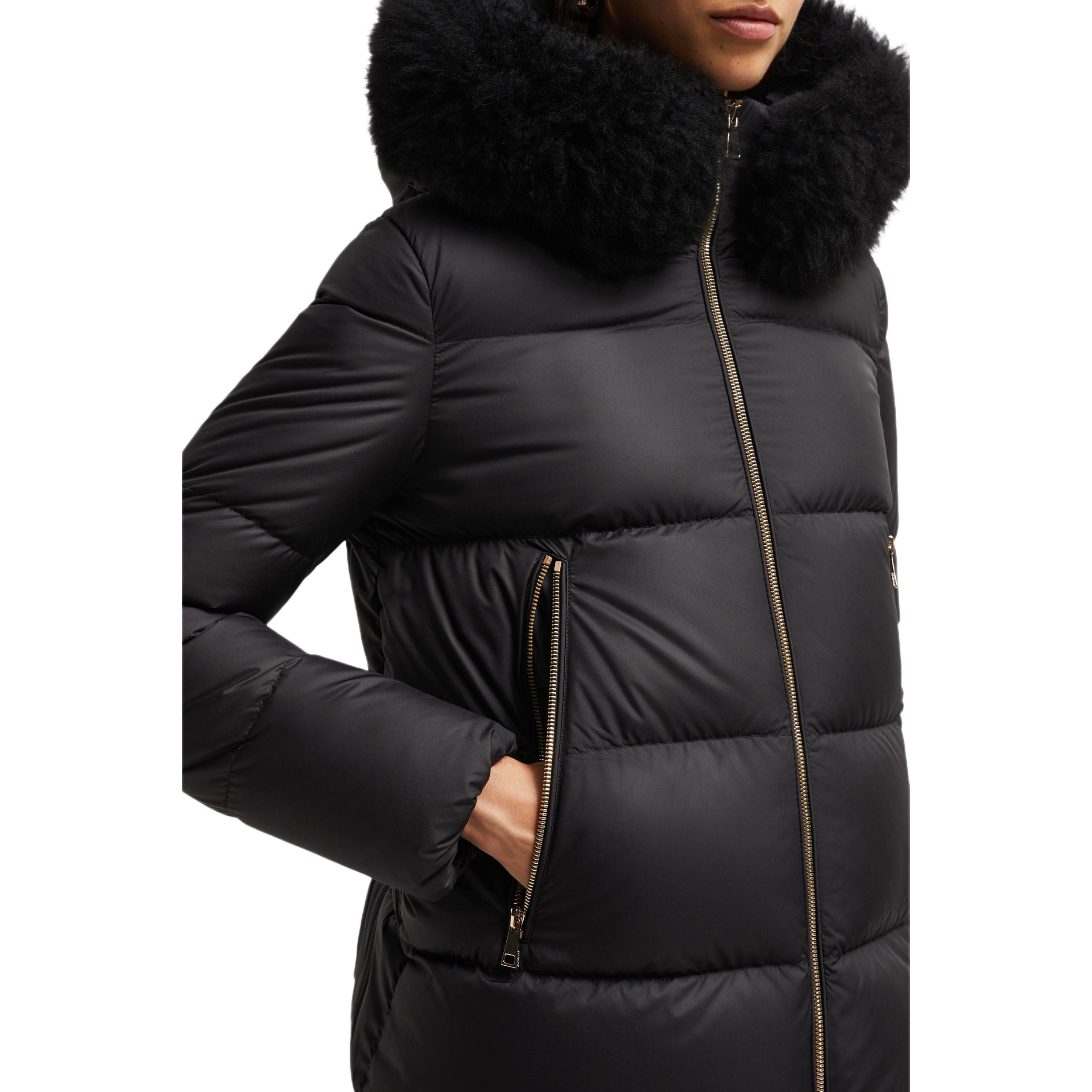 Details for (Women) Moncler Laichefur  Short Puffer Jacket with Fur Collar - Black. J20931A0017454AQE999