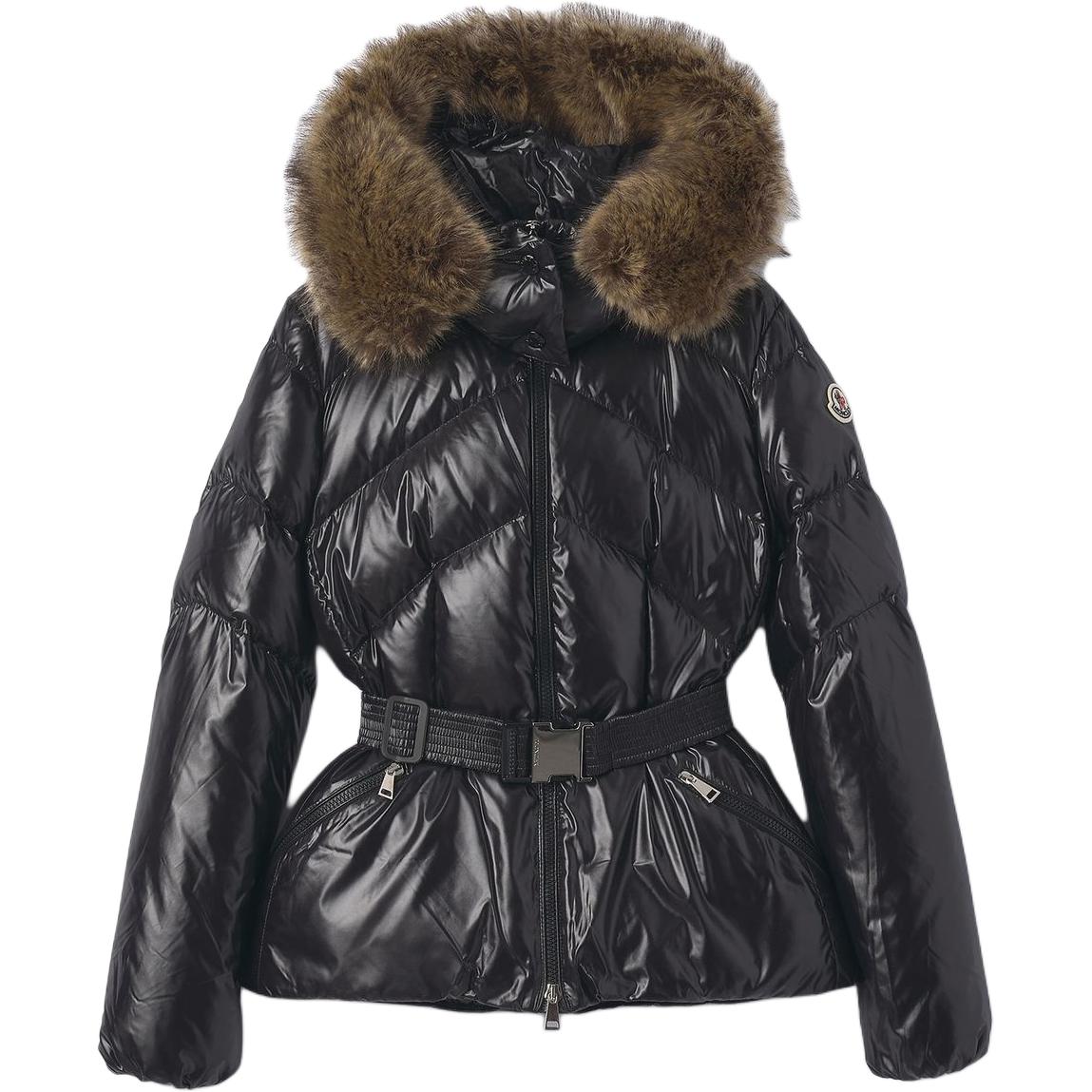 (Women) Moncler Laitue  Black Down Jacket with Fur Trim. G20931A0010168950999