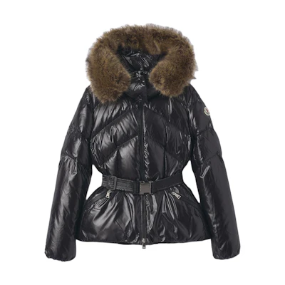 (Women) Moncler Laitue Black Down Jacket with Fur Trim. G20931A0010168950999