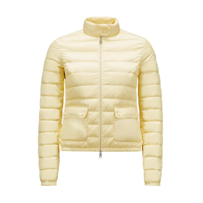 (Women) Moncler Lans Light Yellow Zip-Up Short Jacket with Logo. J10931A101005304810W