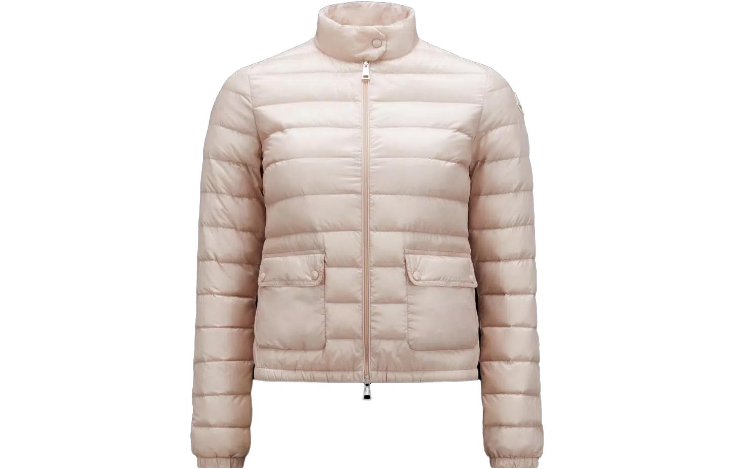 (Women) Moncler LANS  Pink Short Jacket with Stand Collar and Long Sleeves. I20931A1010053048529