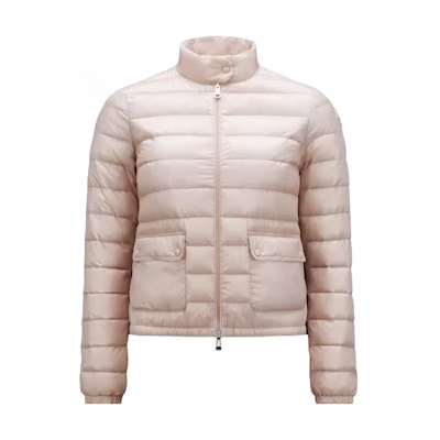 (Women) Moncler LANS Pink Short Jacket with Stand Collar and Long Sleeves. I20931A1010053048529