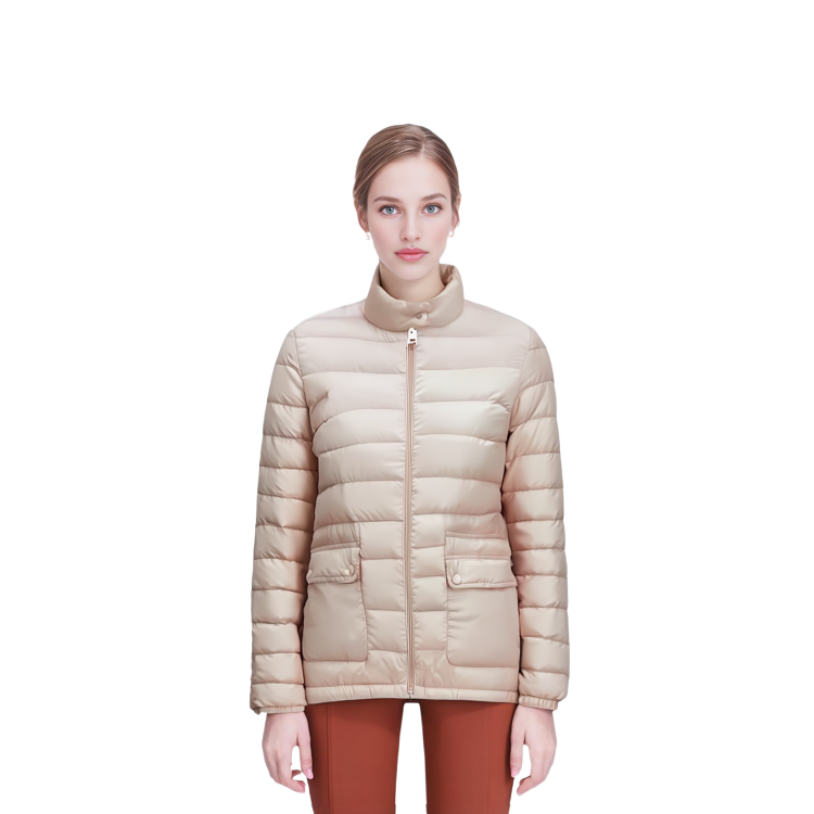 (Women) Moncler LANS  Pink Short Jacket with Stand Collar and Long Sleeves. I20931A1010053048529 圖 7