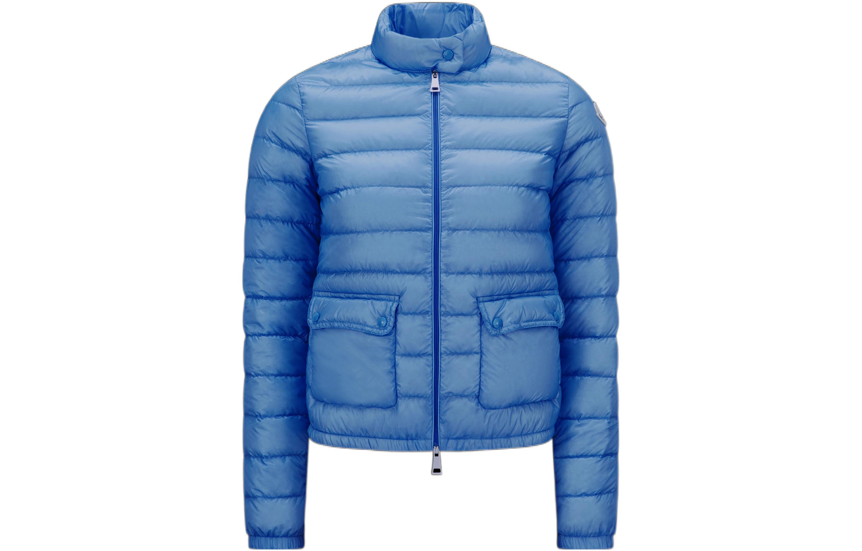 (Women) Moncler Lans  Short Puffer Jacket Blue Solid Color with Logo Patch I10931A101005304871D 圖 2