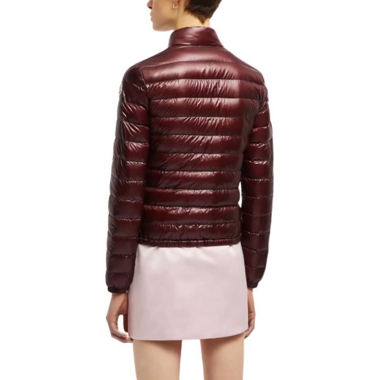 (Women) Moncler Lans FW24  Burgundy Logo Slim Fit Down Jacket with Zip Mock Neck. J20931A1010053048458 圖 5