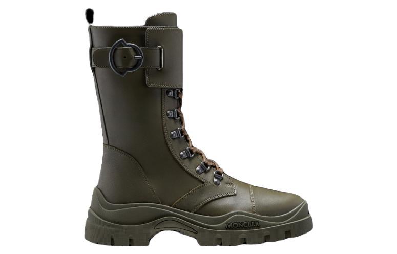 (W) Moncler Larue 'Green Leather Zip-Up Ankle' 圖 2