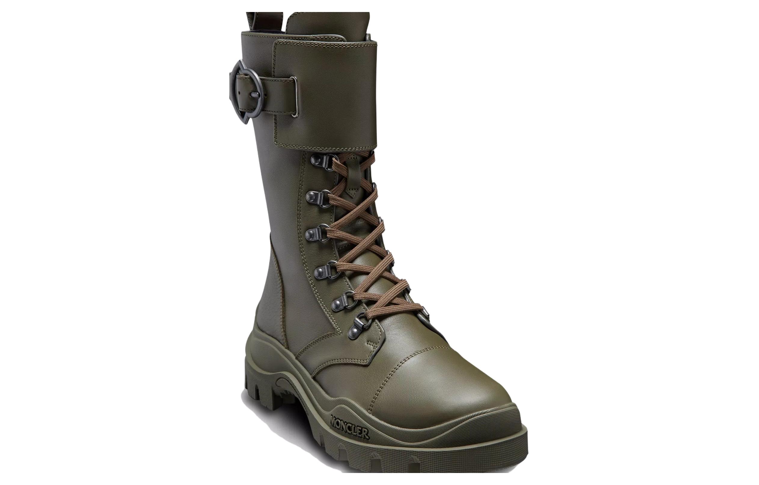 (W) Moncler Larue 'Green Leather Zip-Up Ankle' 圖 3