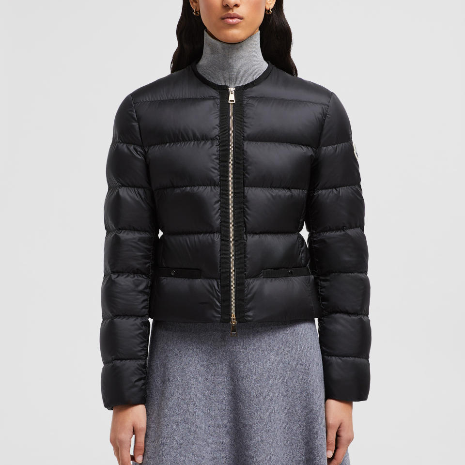 (Women) Moncler Laurine Satin Short Down Jacket,  Black - FW24 Logo Zip Long-Sleeve J20931A00101595FE999 圖 4
