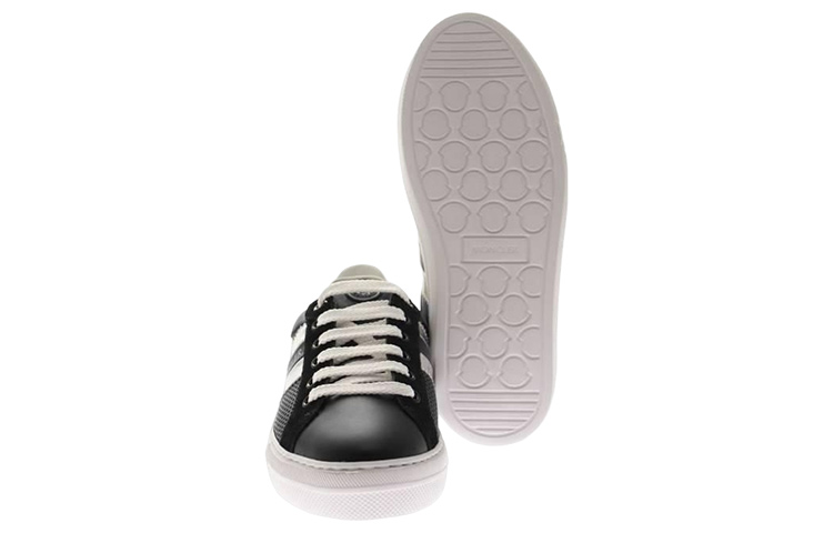 Shop (Women) Moncler Leather 'Comfort Casual Black Fashion Sneaker' CZ001053
