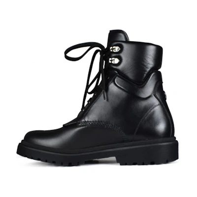 (W) Moncler Leather Ankle Boot 'Black'