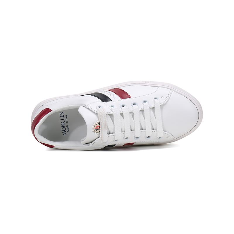 Purchase (W) Moncler Zapatos de Cuero Cordones 'Blanco Cola Roja' G209B4M70440019MT002