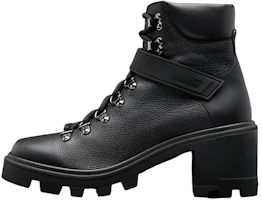 (Women) Moncler Leather Lace-Up Ankle Boots 'Black' H209B4F0013002SEA99A (Women) Moncler Leather Lace-Up Ankle Boots 'Black' H209B4F0013002SEA99A