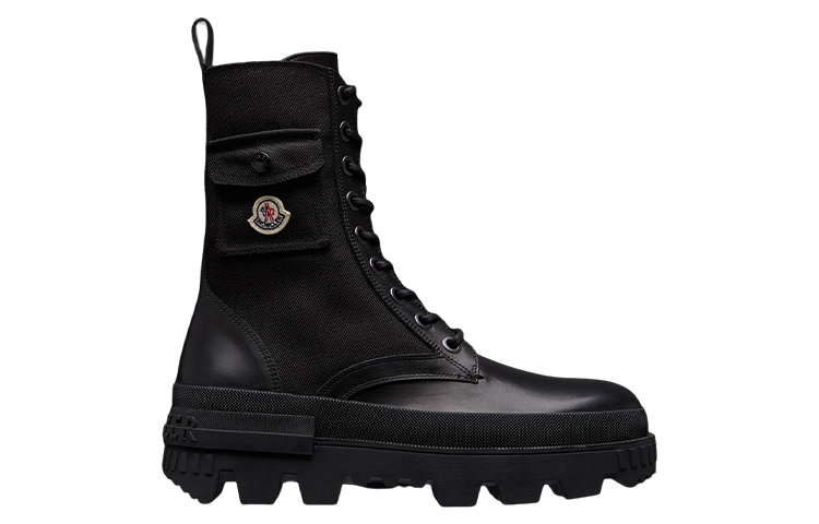 Order (W) Moncler Leren Veterschoen Laars ''Zwart'' I109B4F00070M2908999