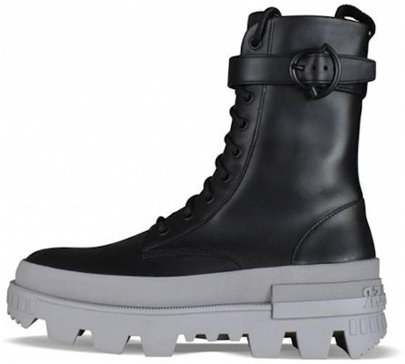 (Women) Moncler Leather Lace-Up Platform Ankle Boots 'Black' 4F0006002SYM998 Buy (Women) Moncler Leather Lace-Up Platform Ankle Boots 'Black' 4F0006002SYM998