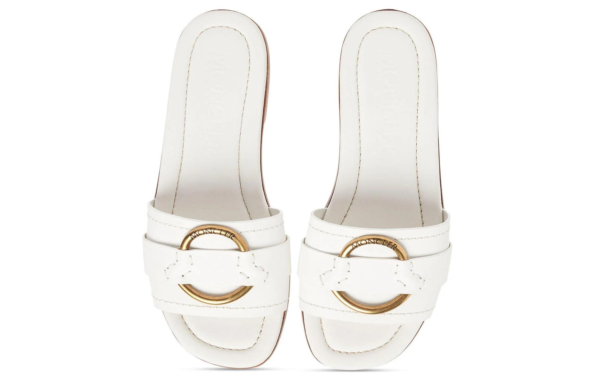 Purchase (W) Sandalias Abiertas de Piel Moncler 'Blancas'. J109B4C00160M4097032