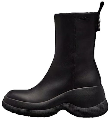 (Women) Moncler Leather Platform Zippered Round-Toe Boot 'Black' I209B4F00250M3359999 Buy (Women) Moncler Leather Platform Zippered Round-Toe Boot 'Black' I209B4F00250M3359999