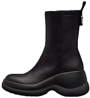 (Women) Moncler Leather Platform Zippered Round-Toe Boot 'Black' I209B4F00250M3359999 (Women) Moncler Leather Platform Zippered Round-Toe Boot 'Black' I209B4F00250M3359999