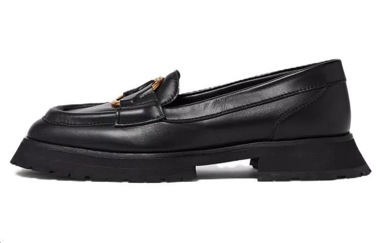 (W) Moncler Leather Round-Toe Loafer 'Black CMFT'