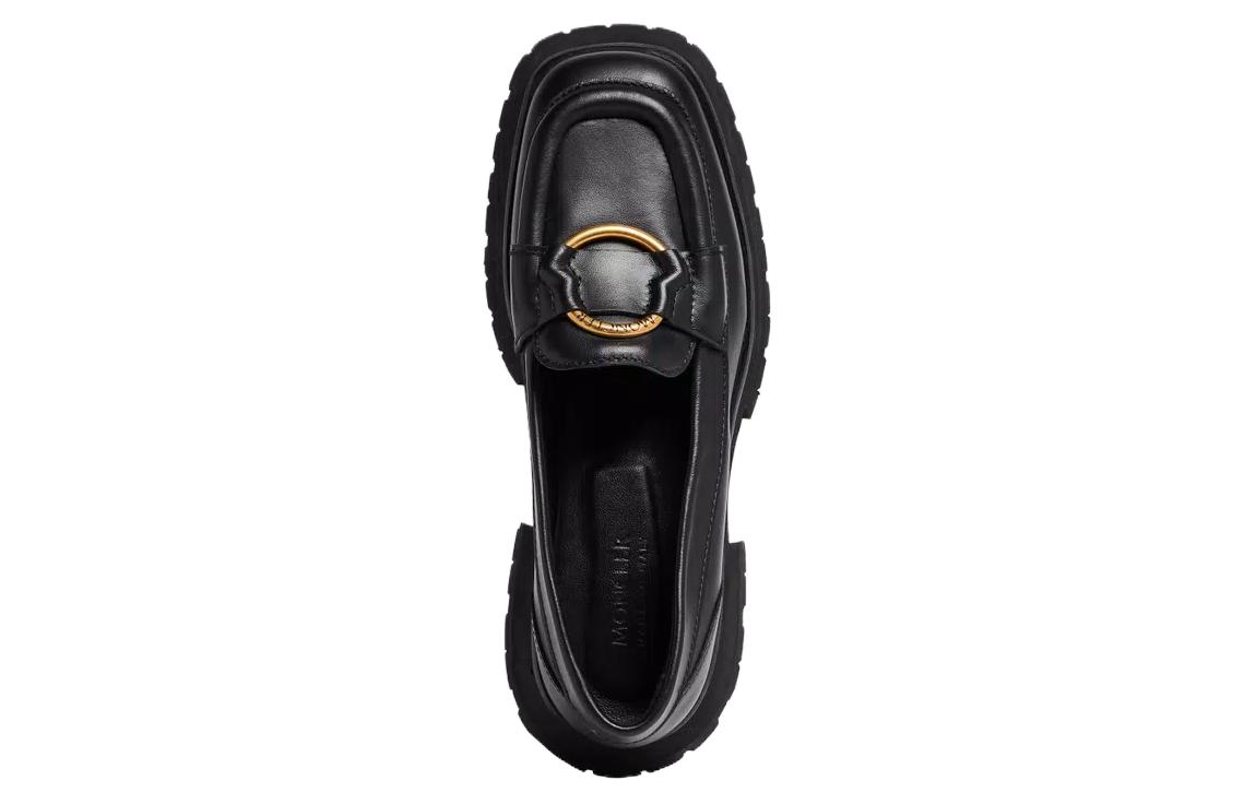 (W) Moncler Leather Round-Toe Loafer 'Black CMFT' 圖 3