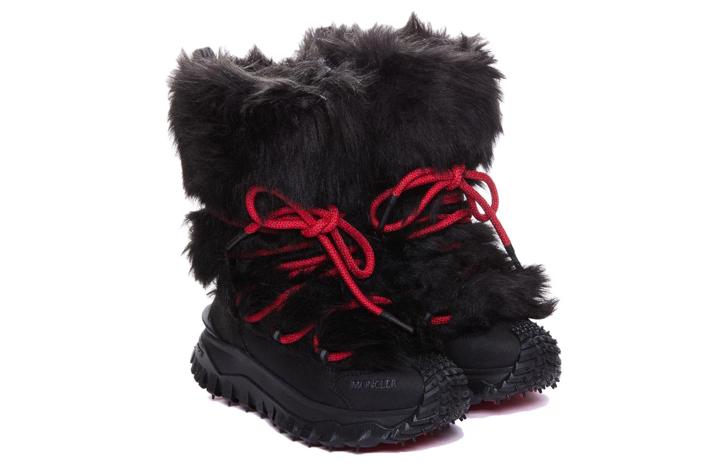 Lookbook (W) 몽클레어 가죽 미드 종아리 스노우 부츠 (블랙) I20984H00010M3489999