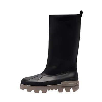 (W) Moncler Leonessa 'Black Leather Mid-Top Slip-On'