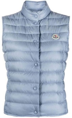 (W) Moncler Liane Jaket Tanpa Lengan Warna Biru dengan Kolar Berdiri I20931A1020053048 Buy (W) Moncler Liane Jaket Tanpa Lengan Warna Biru dengan Kolar Berdiri I20931A1020053048