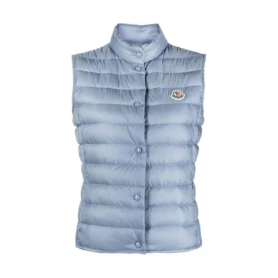 (Women) Moncler Liane Solid Color Stand Collar Vest - Blue I20931A1020053048